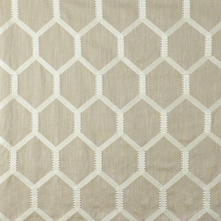 S2657 Oyster by Greenhouse Designer Fabric 70% Viscose, 30% Linen With 100% Viscose Embroidery INDIA 9,000 </p><p>Repeat: 5.43" H, 9.21" V 52" - Swanky Fabrics -