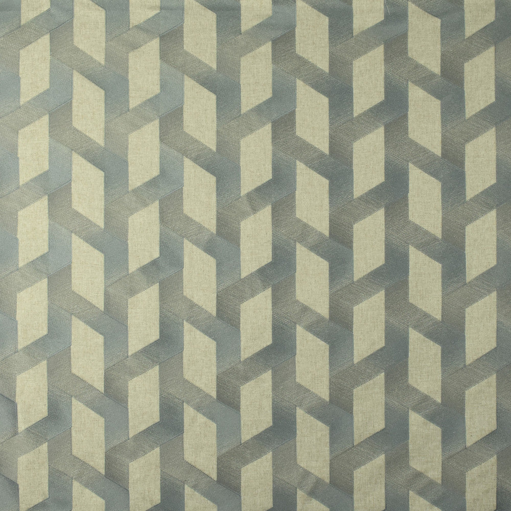 S2662 Blue Smoke by Greenhouse Designer Fabric 70% Polyester, 30% Linen With 100% Polyester Embroidery India 9,000 double rubs </p><p>Repeat: 8.75" H, 6.5" V 52" - Swanky Fabrics -