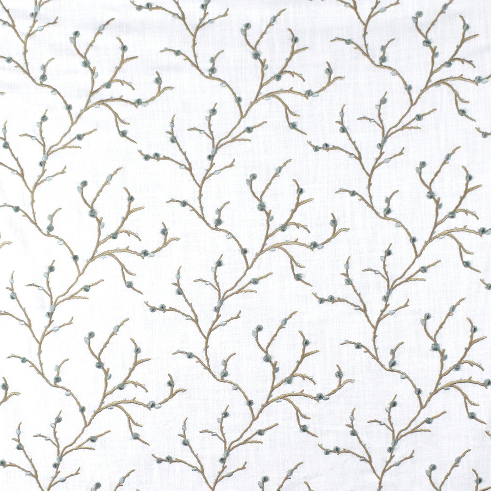 S2668 Sky by Greenhouse Designer Fabric S34: Statement Embroideries 100% Polyester With 100% Viscose Embroidery India 9,000 double rubs </p><p>Repeat: 10.5" H, 9.5" V 52" - Swanky Fabrics -