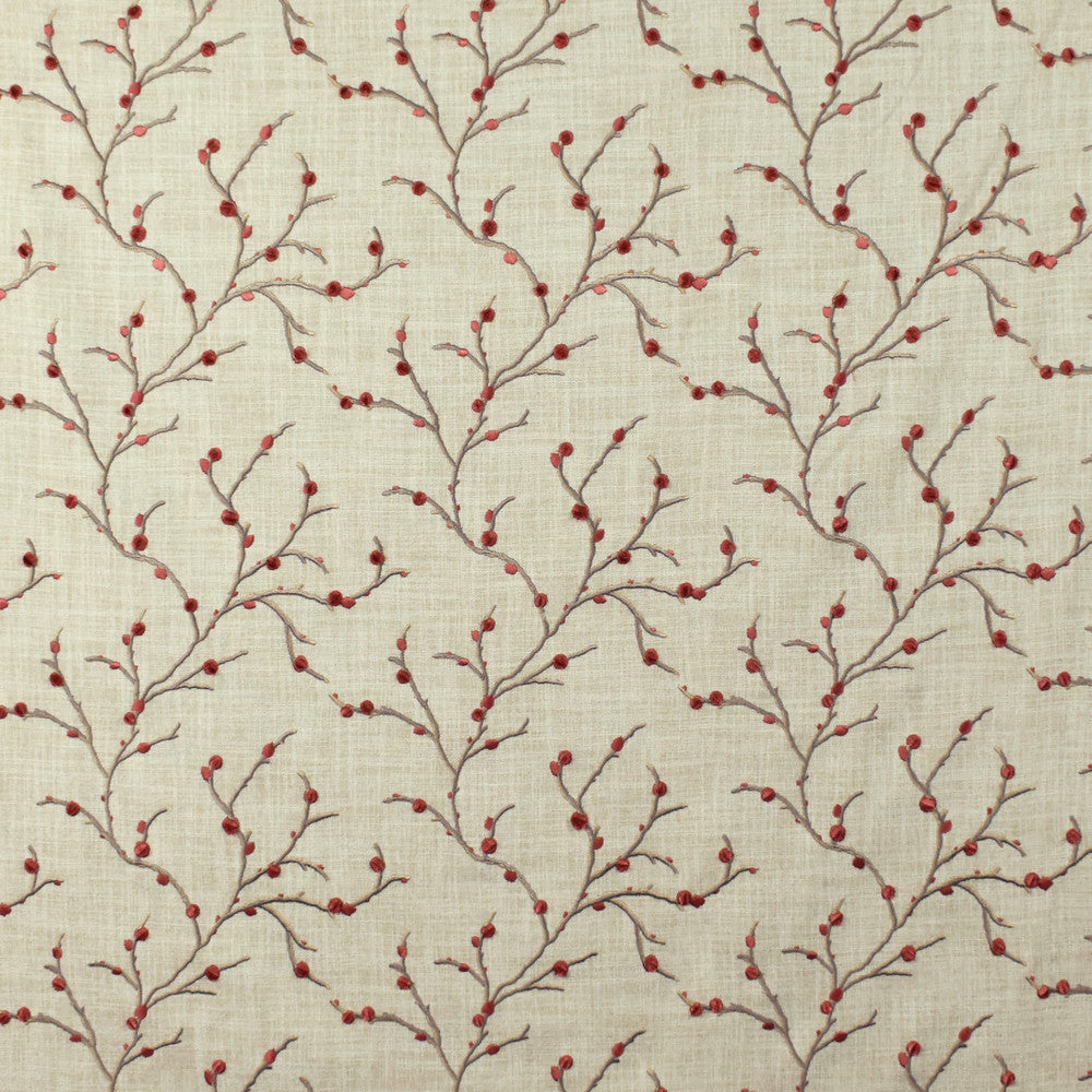 S2670 Rosehip by Greenhouse Designer Fabric 100% Polyester With 100% Viscose Embroidery India 9,000 double rubs </p><p>Repeat: 10.5" H, 9.5" V 52" - Swanky Fabrics -