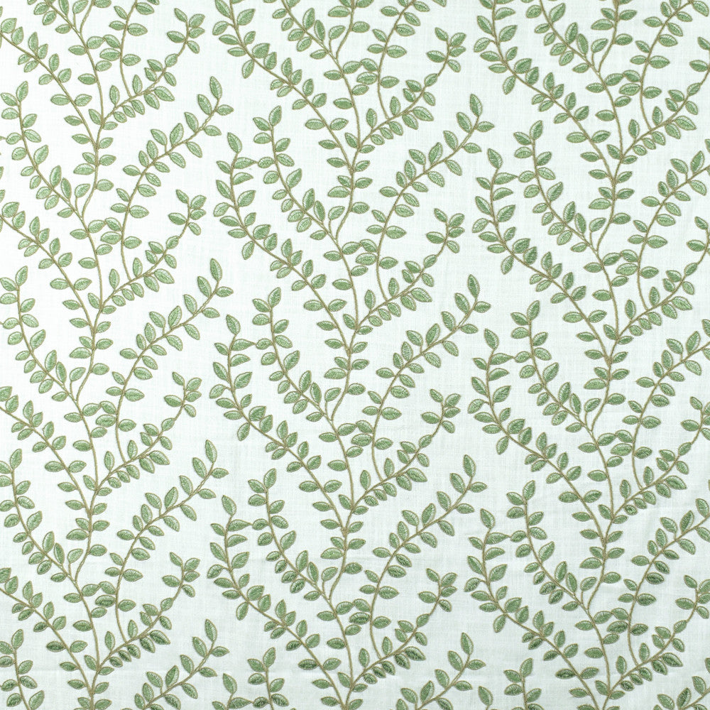 S2672 Green Tea by Greenhouse Designer Fabric S34: Statement Embroideries 100% Polyester With 100% Polyester Embroidery India 9,000 double rubs </p><p>Repeat: 13" H, 9.5" V 52" - Swanky Fabrics -