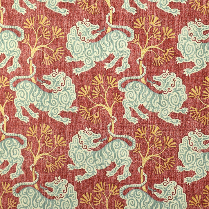 S2719 Rouge by Greenhouse Designer Fabric S35: Statement Prints 100% Cotton India 15,000 double rubs Soil & Stain Repellent </p><p>Repeat: 13.5" H, 13.5" V 54" - Swanky Fabrics -