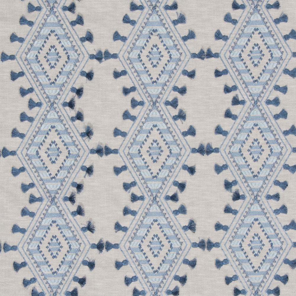 S3142 Bluebell by Greenhouse Designer Fabric 71% Polyester, 29% Cotton With 100% Polyester Embroidery India 9,000 double rubs </p><p>Repeat: 6.5" H, 6.25" V 52" - Swanky Fabrics -