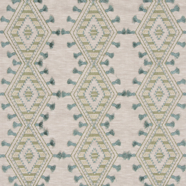 S3182 Greenery by Greenhouse Designer Fabric M03: Memos by Color 71% Polyester, 29% Cotton With 100% Polyester Embroidery India 9,000 double rubs </p><p>Repeat: 6.5" H, 6.25" V 52" - Swanky Fabrics -