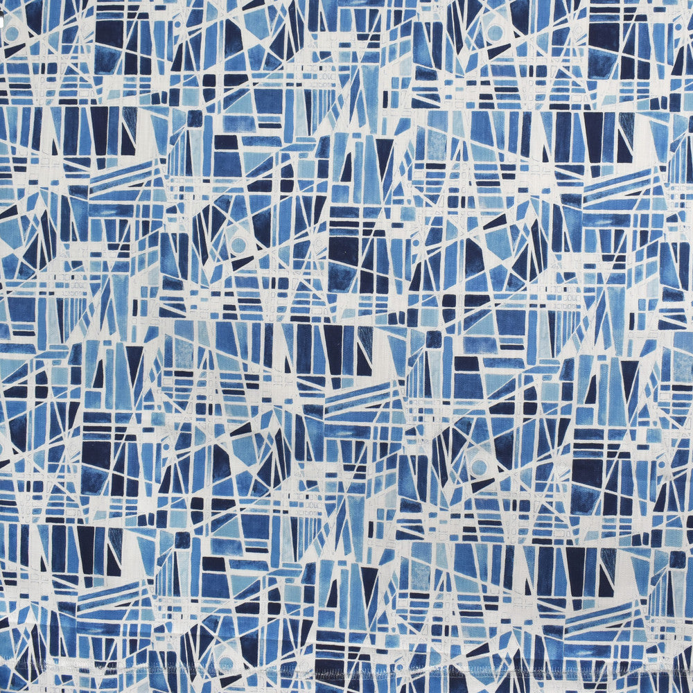 S3403 Blue by Greenhouse Designer Fabric M04: Memos by Color 85% Cotton, 15% Linen Pakistan 24,000 double rubs </p><p>Repeat: 13.5" H, 24" V 54" - Swanky Fabrics -