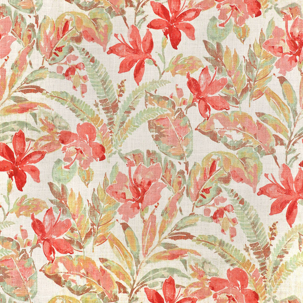 S3625 Coral by Greenhouse Designer Fabric 95% Polyester, 5% Linen China 85,000 double rubs </p><p>Repeat: 28" H, 28" V 58" - Swanky Fabrics -