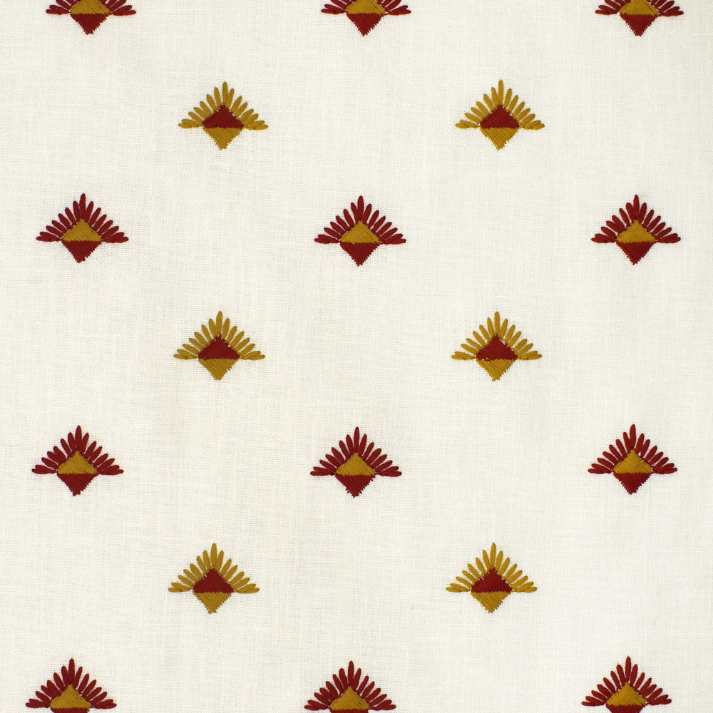 S3637 Paprika by Greenhouse Designer Fabric 73% Polyester, 27% Cotton With 100% Polyester Embroidery India 9,000 double rubs </p><p>Repeat: 3.75" H, 3" V 54" - Swanky Fabrics -