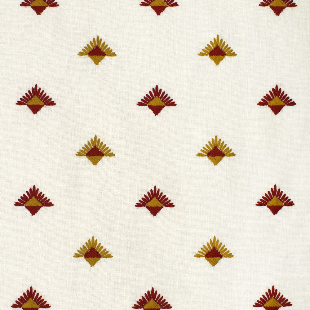 S3637 Paprika by Greenhouse Designer Fabric 73% Polyester, 27% Cotton With 100% Polyester Embroidery India 9,000 </p><p>Repeat: 3.75" H, 3" V 54" - Swanky Fabrics -