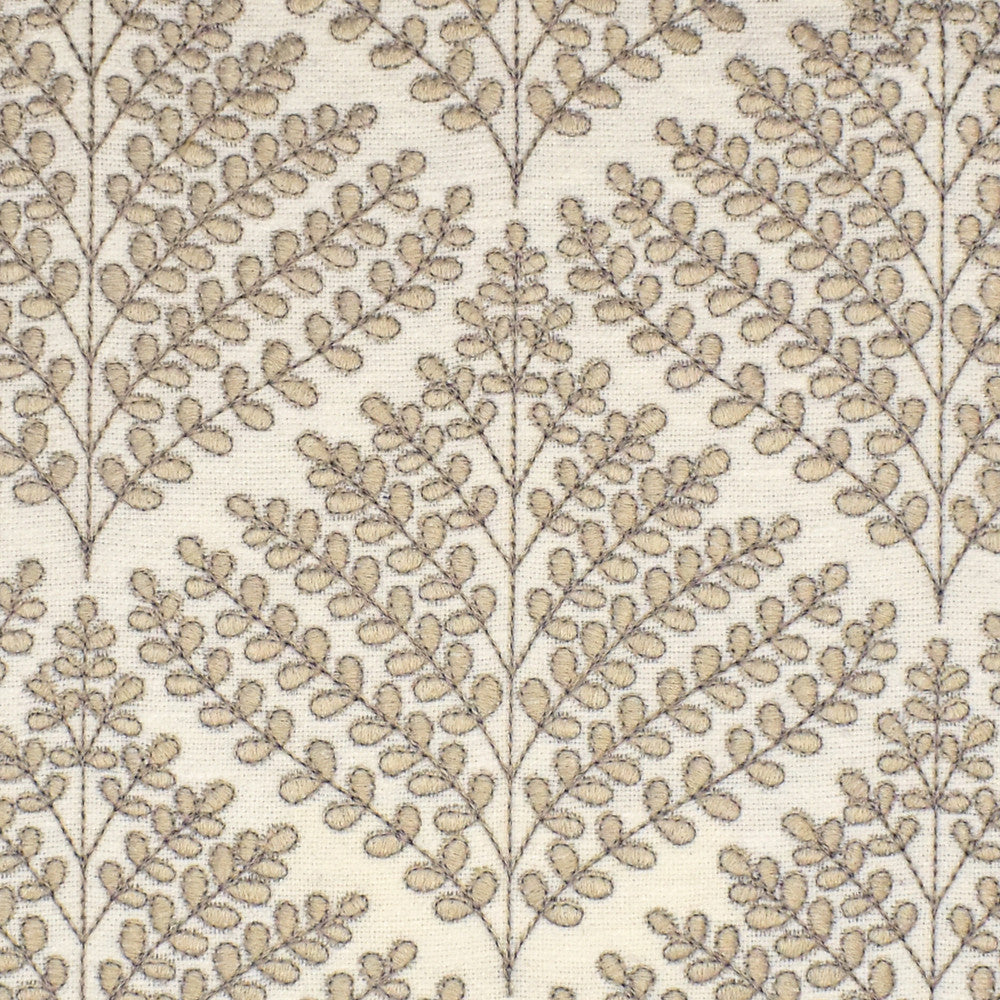 S3886 Sandstone by Greenhouse Designer Fabric S52: Oyster 71% Polyester, 29% Cotton With 100% Polyester Embroidery India 9,000 double rubs </p><p>Repeat: 6.5" H, 6.4" V 52" - Swanky Fabrics -