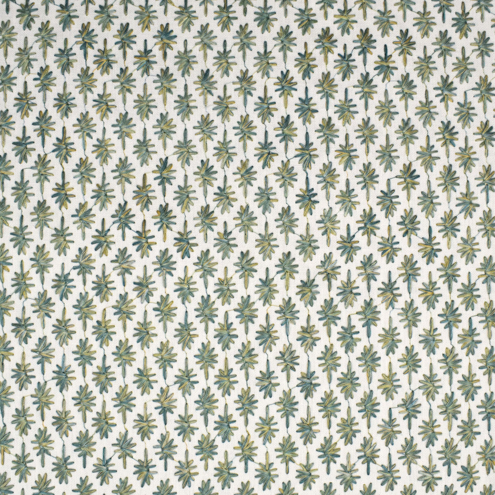 S3942 Seaglass by Greenhouse Designer Fabric S53: Meadow 50% Polyester, 50% Cotton With 100% Viscose Embroidery India 9,000 double rubs </p><p>Repeat: 1.1" H, 1.2" V 52" - Swanky Fabrics -