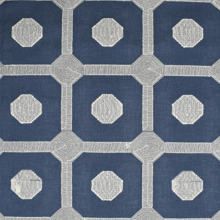 S4013 Denim by Greenhouse Designer Fabric 68% Polyester, 21% Linen, 11% Cotton With 100% Cotton Embroidery India 9,000 double rubs </p><p>Repeat: 4.5" H, 4.7" V 52" - Swanky Fabrics -