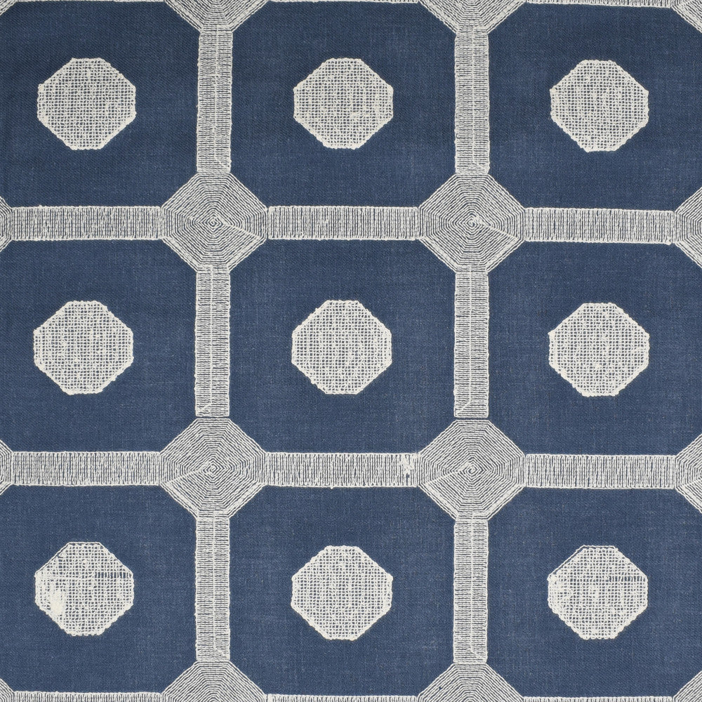 S4013 Denim by Greenhouse Designer Fabric 68% Polyester, 21% Linen, 11% Cotton With 100% Cotton Embroidery India 9,000 double rubs </p><p>Repeat: 4.5" H, 4.7" V 52" - Swanky Fabrics -