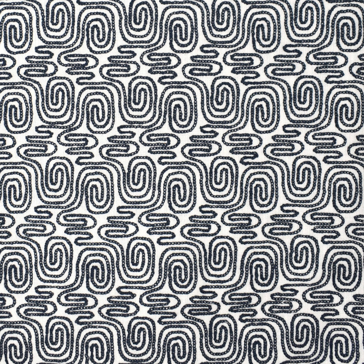 S4030 Navy by Greenhouse Designer Fabric 73% Cotton, 27% Polyester With 100% Cotton Embroidery India DRAPERY double rubs </p><p>Repeat: 6" H, 6" V 56" - Swanky Fabrics -