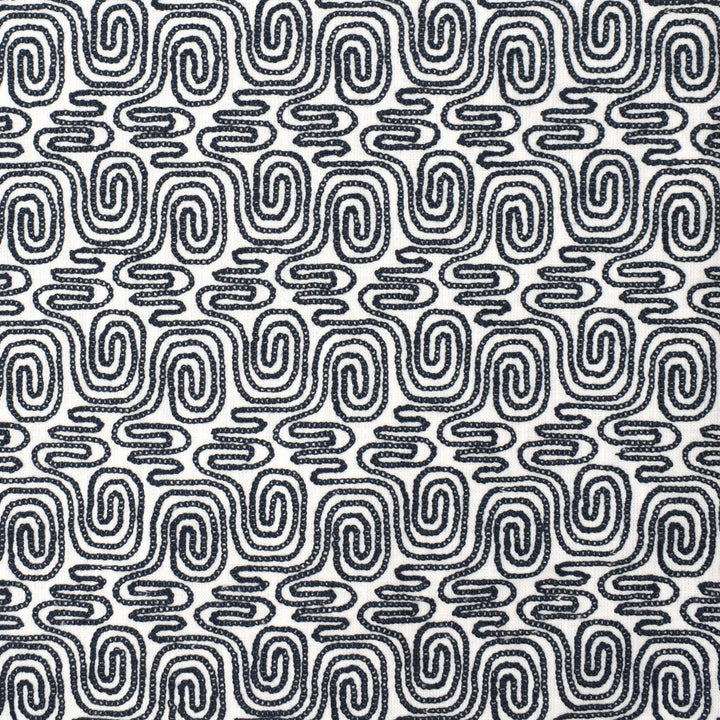 S4030 Navy by Greenhouse Designer Fabric 73% Cotton, 27% Polyester With 100% Cotton Embroidery India DRAPERY </p><p>Repeat: 6" H, 6" V 56" - Swanky Fabrics -