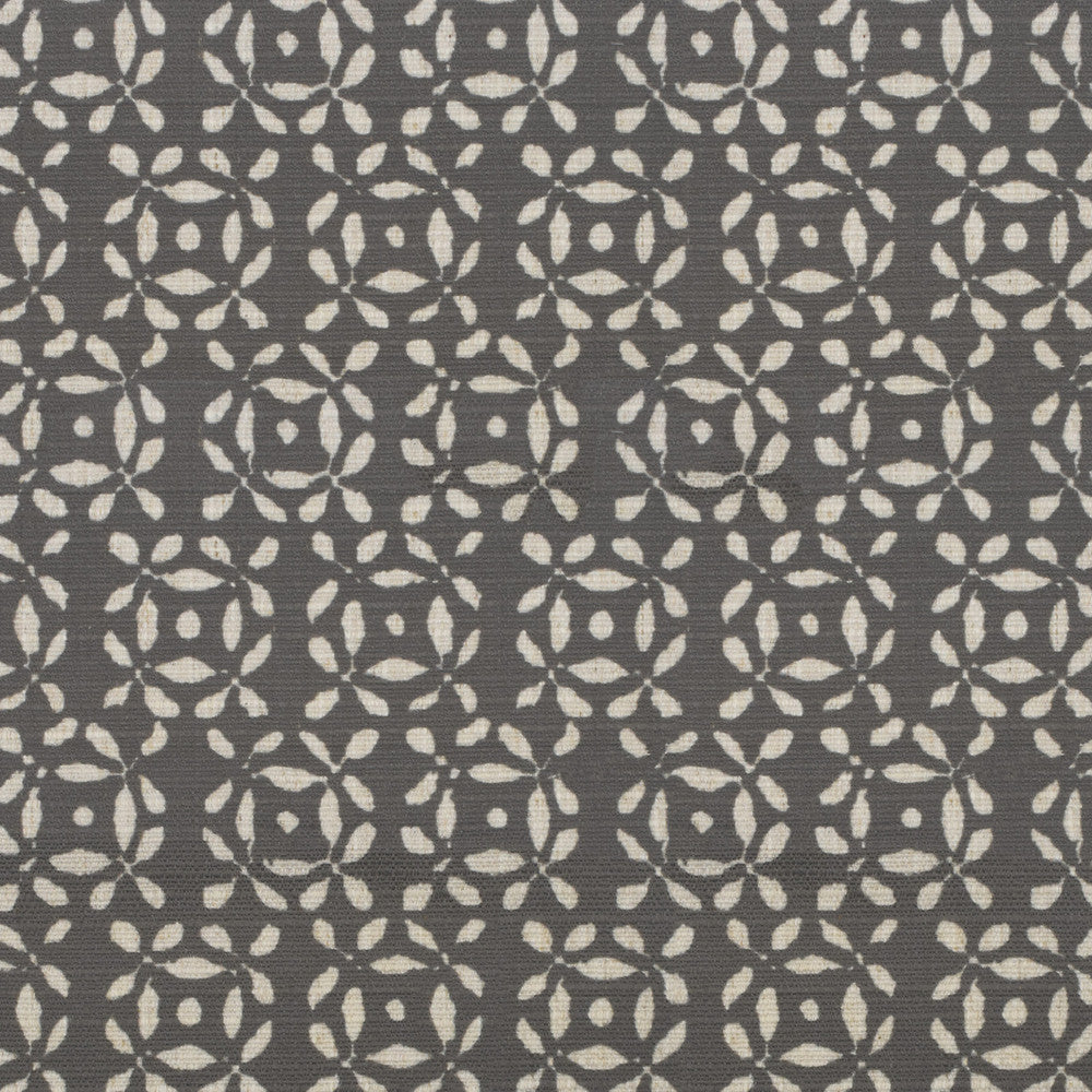 S4111 Pewter by Greenhouse Designer Fabric 91% Polyester, 9% Linen China 53,000 double rubs </p><p>Repeat: 9" H, 8.5" V 56" - Swanky Fabrics -