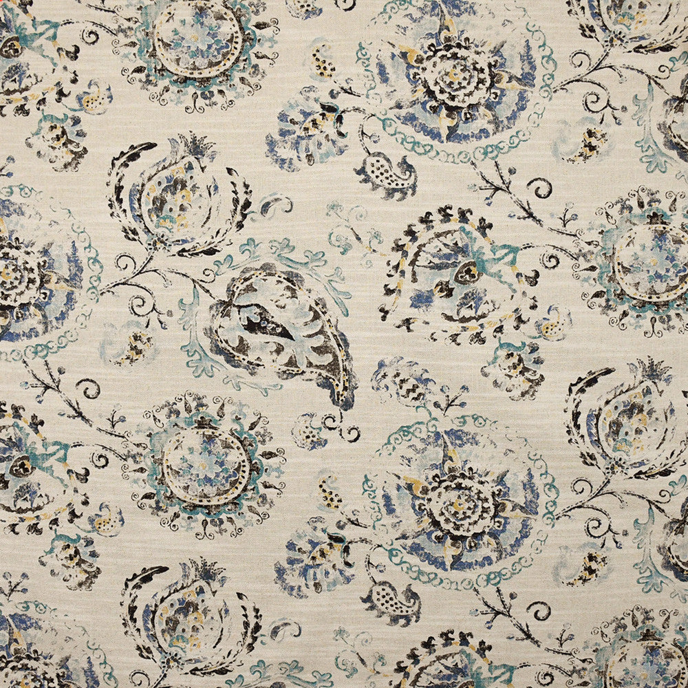 S4807 Indigo by Greenhouse Designer Fabric S69: Rain 75% Cotton, 25% Linen Pakistan 27,000 double rubs Soil & Stain Repellent </p><p>Repeat: 27" H, 25.25" V 54" - Swanky Fabrics -