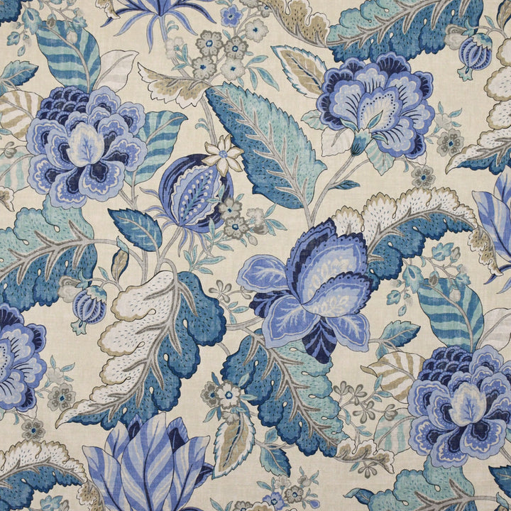 S4808 Blues by Greenhouse Designer Fabric 100% Cotton Spain 6,000 </p><p>Repeat: 27" H, 35.5" V 54" - Swanky Fabrics -