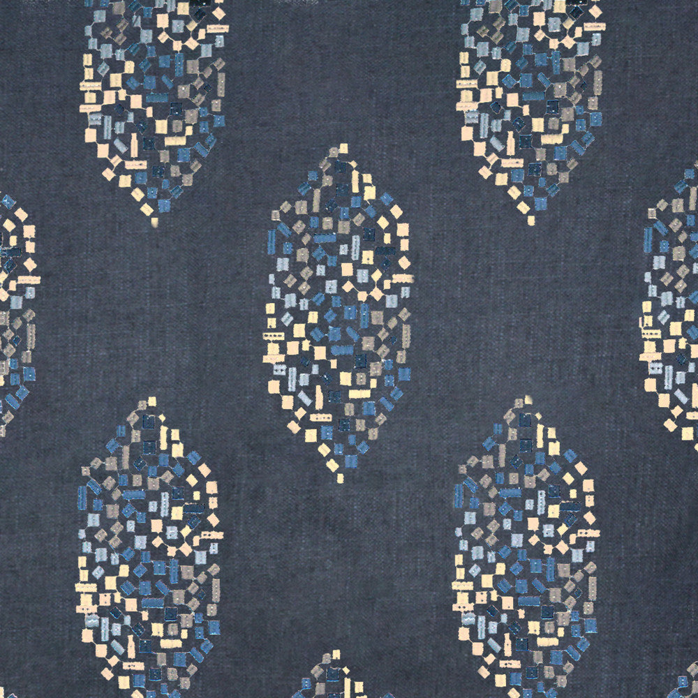 S4840 Ink by Greenhouse Designer Fabric S69: Rain 36% Polyester, 26% Cotton, 22% Viscose, 16% Linen China 40,000 double rubs </p><p>Repeat: 8.5" H, 11.75" V 56" - Swanky Fabrics -