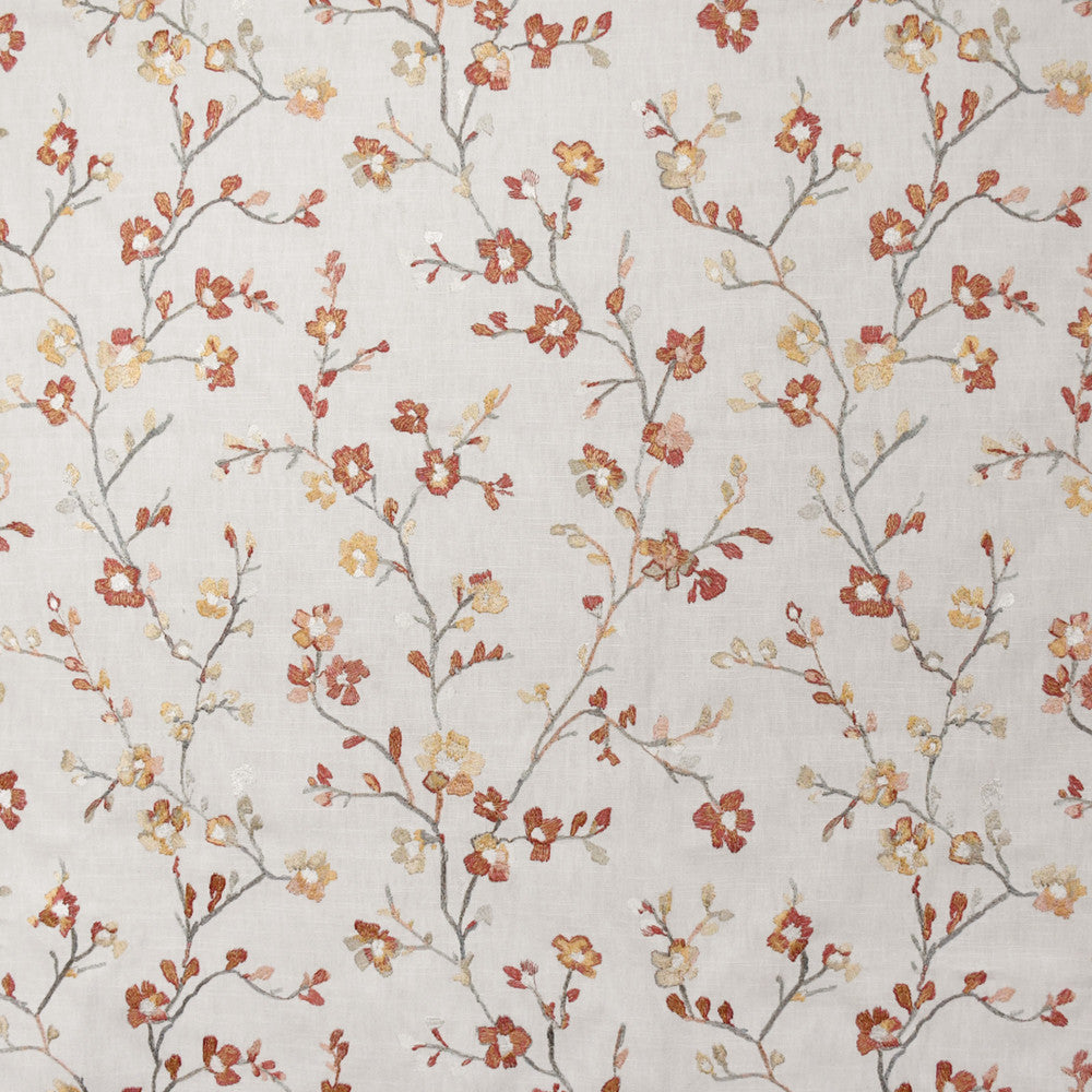 S4923 Blossom by Greenhouse Designer Fabric S71: Spring 58% Cotton, 42% Polyester W/ 100% Rayon Embroidery India 6,000 double rubs </p><p>Repeat: 17.5" H, 18.5" V 55" - Swanky Fabrics -