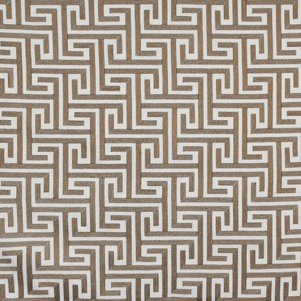 S4985 Cocoa by Greenhouse Designer Fabric S72: Fawn 100% Polyester W/ 100% Rayon Embroidery India 9,000 double rubs </p><p>Repeat: 6.625" H, 6.375" V 55" - Swanky Fabrics -