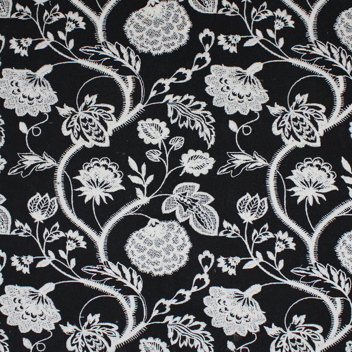 S5058 Black by Greenhouse Designer Fabric S73: Onyx 70% Polyester, 30% Cotton India Drapery double rubs </p><p>Repeat: 8.5" H, 9.45" V 54" - Swanky Fabrics -