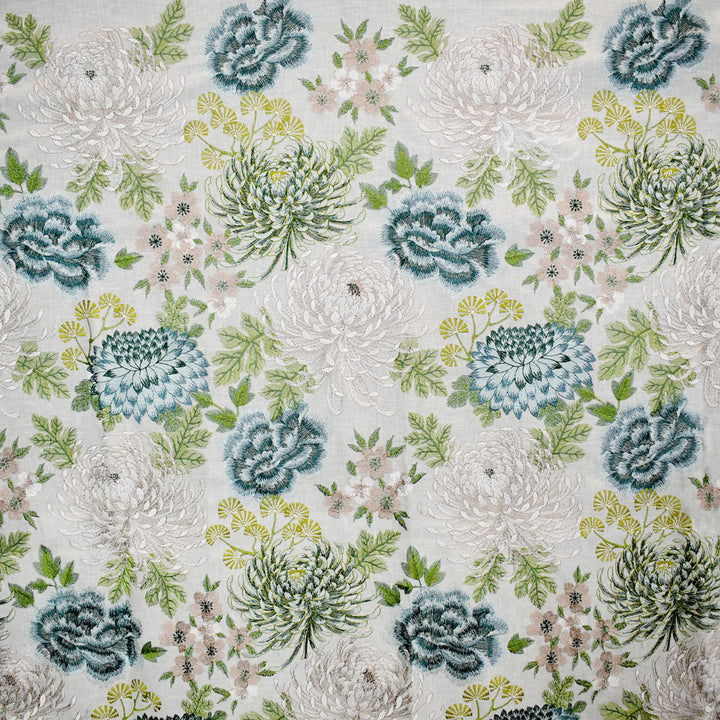 S5072 Aquarius by Greenhouse Designer Fabric M11: Memos by Color 50% Viscose, 26% Polyester, 24% Cotton With 100% Viscose Embroidery India 15,000 double rubs </p><p>Repeat: 17.5" H, 18" V 52" - Swanky Fabrics -