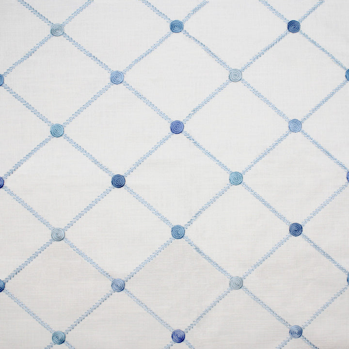 S5073 Porcelain Blue by Greenhouse Designer Fabric 80% Cotton, 20% Viscose With 100% Viscose Embroidery India 7,500 </p><p>Repeat: 4.375" H, 5.125" V 52" - Swanky Fabrics -