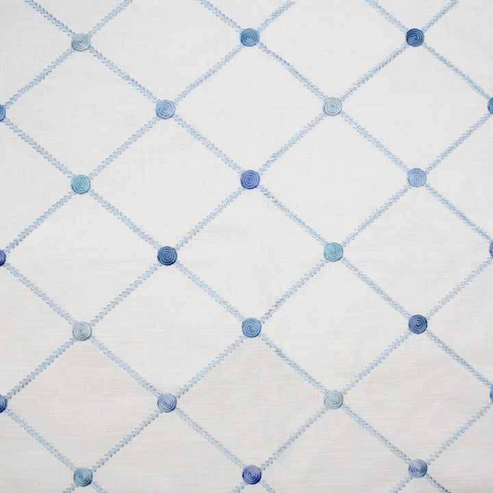 S5073 Porcelain Blue by Greenhouse Designer Fabric M11: Memos by Color 80% Cotton, 20% Viscose With 100% Viscose Embroidery India 7,500 double rubs </p><p>Repeat: 4.375" H, 5.125" V 52" - Swanky Fabrics -