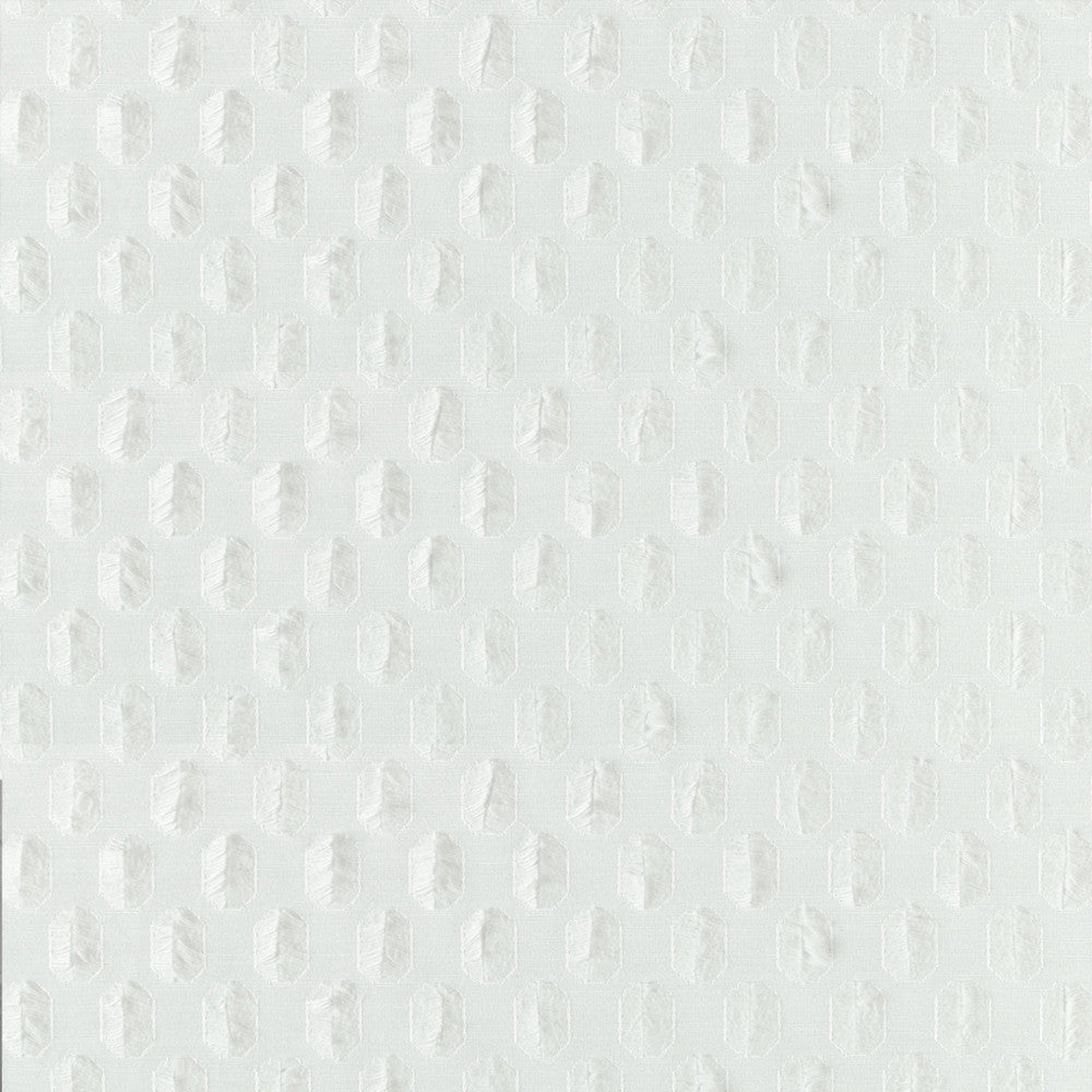 S5142 Optic White by Greenhouse Designer Fabric M11: Memos by Color 69% Polyester, 31% Cotton India DRAPERY double rubs </p><p>Repeat: 1.25" H, 1.75" V 58" - Swanky Fabrics -