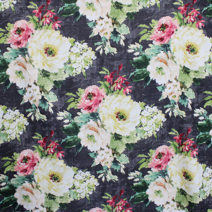 S5197 Charcoal by Greenhouse Designer Fabric 75% Cotton, 25% Linen Pakistan 20,000 </p><p>Repeat: 27.25" H, 24.75" V 56" - Swanky Fabrics -