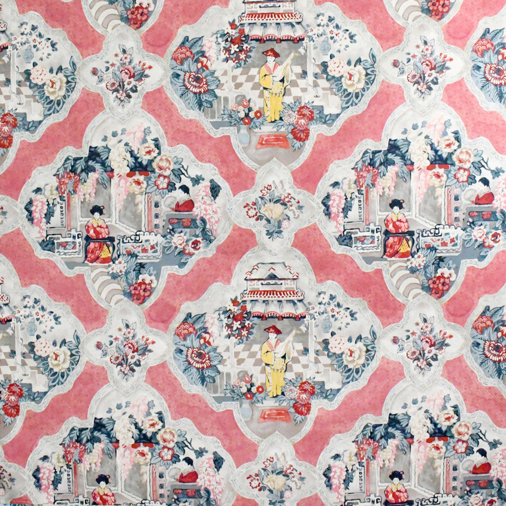 S5220 Scarlet by Greenhouse Designer Fabric 100% Cotton Peru 17,000 </p><p>Repeat: 27" H, 25.25" V 54" - Swanky Fabrics -