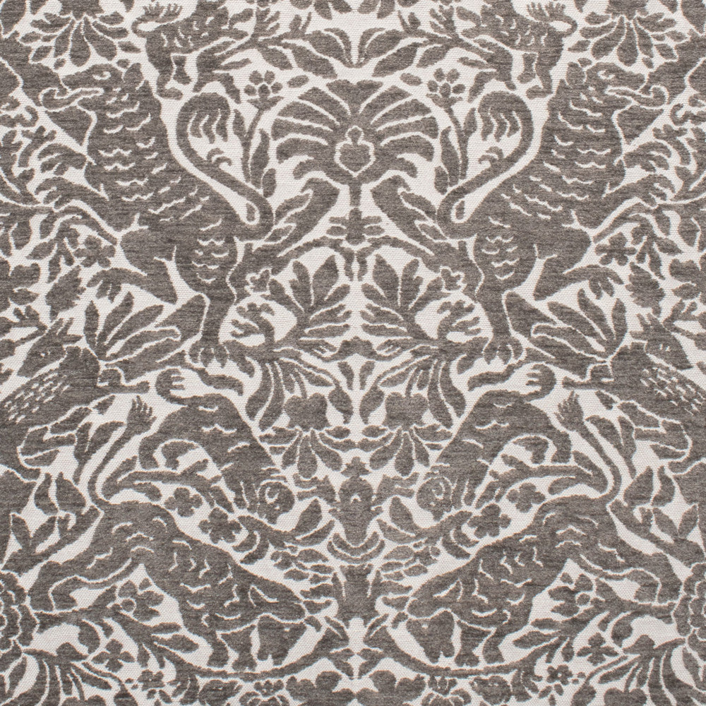 S5462 Pewter by Greenhouse Designer Fabric 42.38% Rayon, 29.05% Cotton, 16.51% Polyester, 12.06% Polyester (Uv) USA 33,000 </p><p>Repeat: 27.5" H, 27" V 54" - Swanky Fabrics -