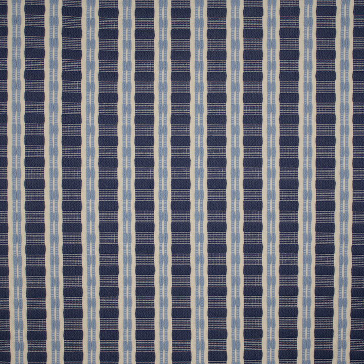 S5650 Indigo by Greenhouse Designer Fabric 69.49% Cotton, 19.24% Polyester (Uv), 11.27% Polyester USA 33,000 </p><p>Repeat: .75" H, 1.188" V 57" - Swanky Fabrics -