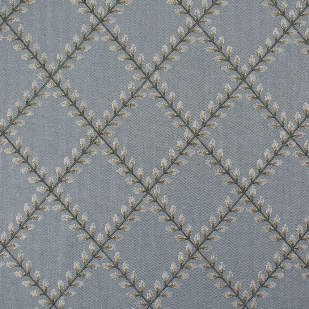 S5806 Mist by Greenhouse Designer Fabric 100% Polyester With 100% Viscose Embroidery India 9,000 </p><p>Repeat: 5.43" H, 6.1" V 54" - Swanky Fabrics -