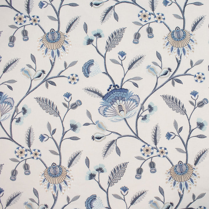 S5819 Dream Blue by Greenhouse Designer Fabric 52% Recycled Polyester, 48% Cotton With 100% Viscose Embroidery India 9,000 </p><p>Repeat: 17" H, 18.5" V 51" - Swanky Fabrics -