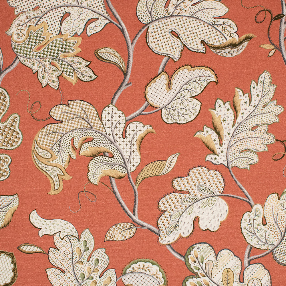 S5859 Terracotta by Greenhouse Designer Fabric 100% Cotton Spain 60,000 </p><p>Repeat: 27" H, 27" V 54" - Swanky Fabrics -
