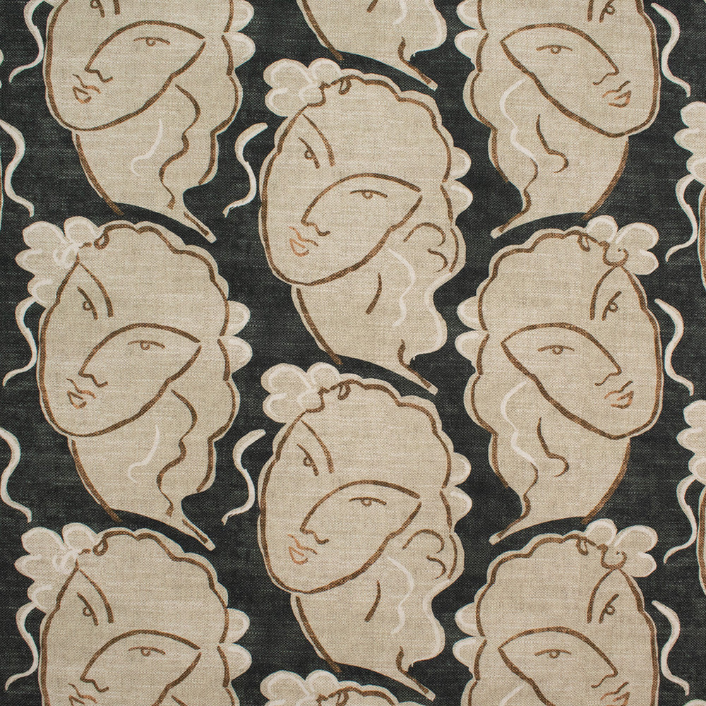 S5872 Graphite by Greenhouse Designer Fabric 100% Cotton Spain 51,000 </p><p>Repeat: 12.625" H, 27" V 54" - Swanky Fabrics -