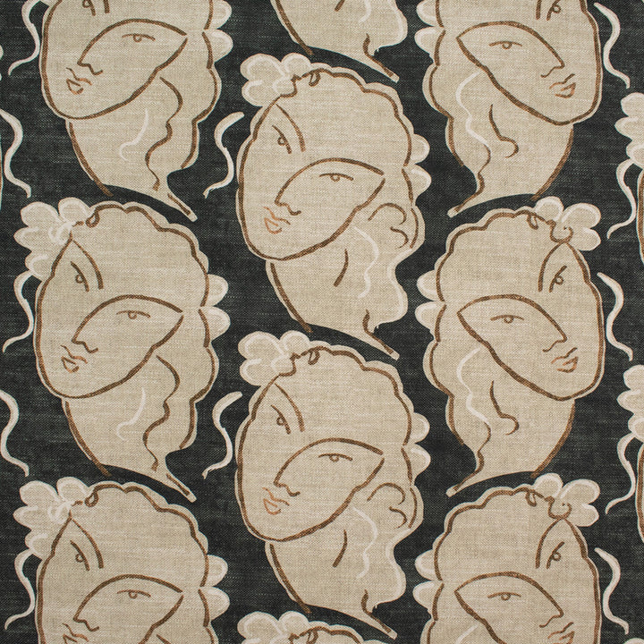 S5872 Graphite by Greenhouse Designer Fabric 100% Cotton Spain 51,000 </p><p>Repeat: 12.625" H, 27" V 54" - Swanky Fabrics -