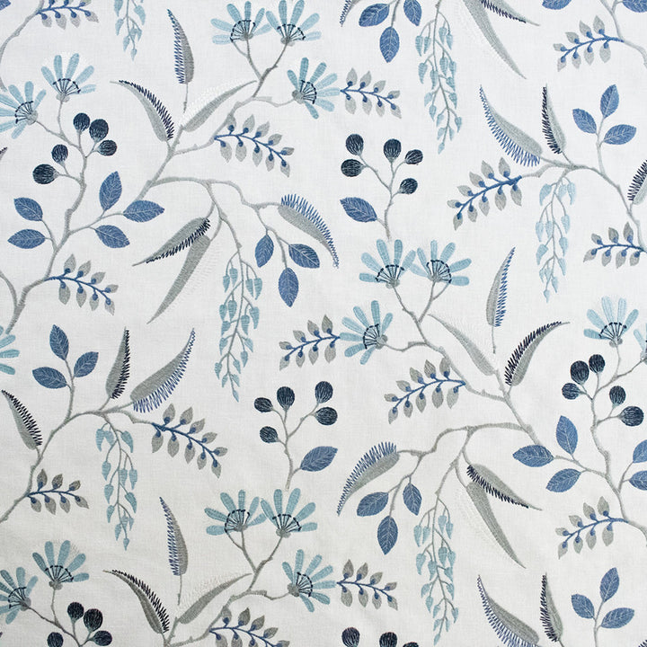 S6038 Nordic Blue by Greenhouse Designer Fabric 52% Cotton, 48% Polyester With 100% Rayon Embroidery India 6,000 </p><p>Repeat: 25.25" H, 18.375" V 54" - Swanky Fabrics -