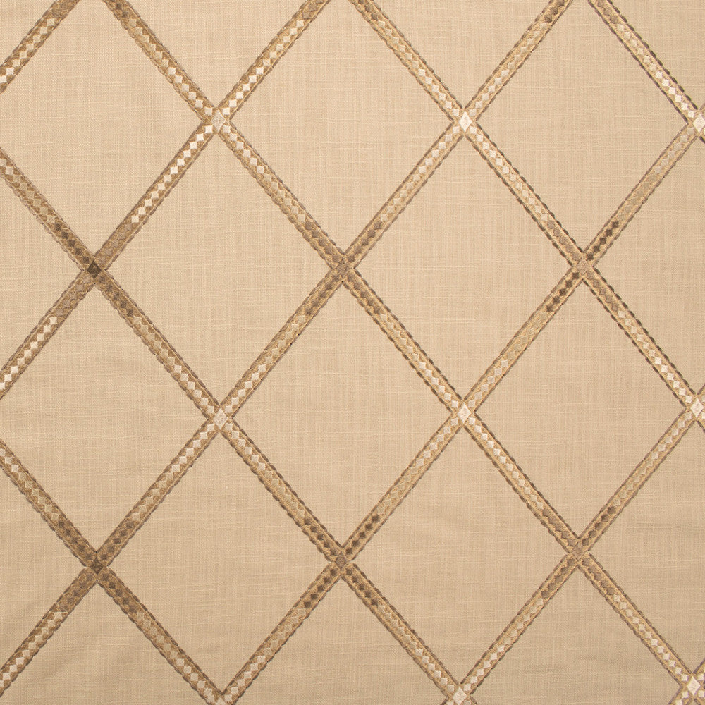 S6206 Oatmeal by Greenhouse Designer Fabric 100% Cotton With 100% Rayon Embroidery India 9,000 </p><p>Repeat: 6.25" H, 7.75" V 54" - Swanky Fabrics -