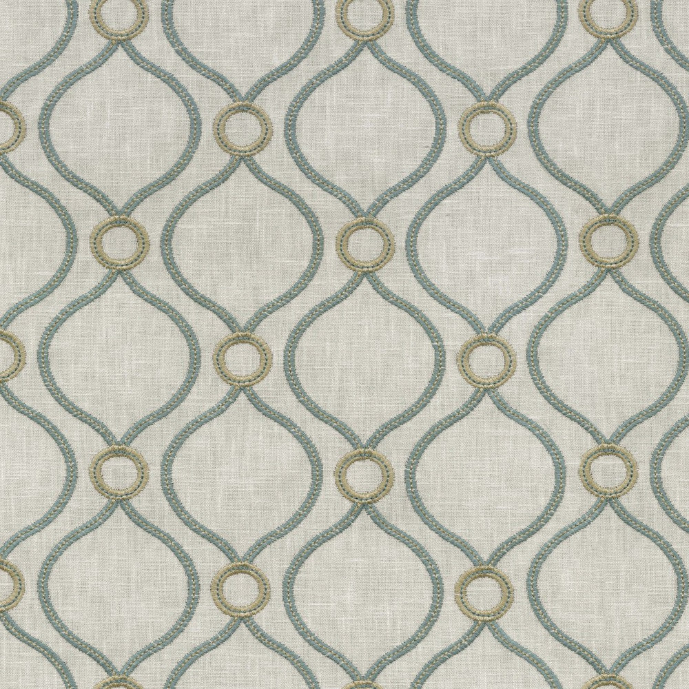 S6235 Lagoon by Greenhouse Designer Fabric 70% Polyester, 30% Cotton With 100% Polyester Embroidery India 9,000 </p><p>Repeat: 4.63" H, 4" V 54" - Swanky Fabrics -