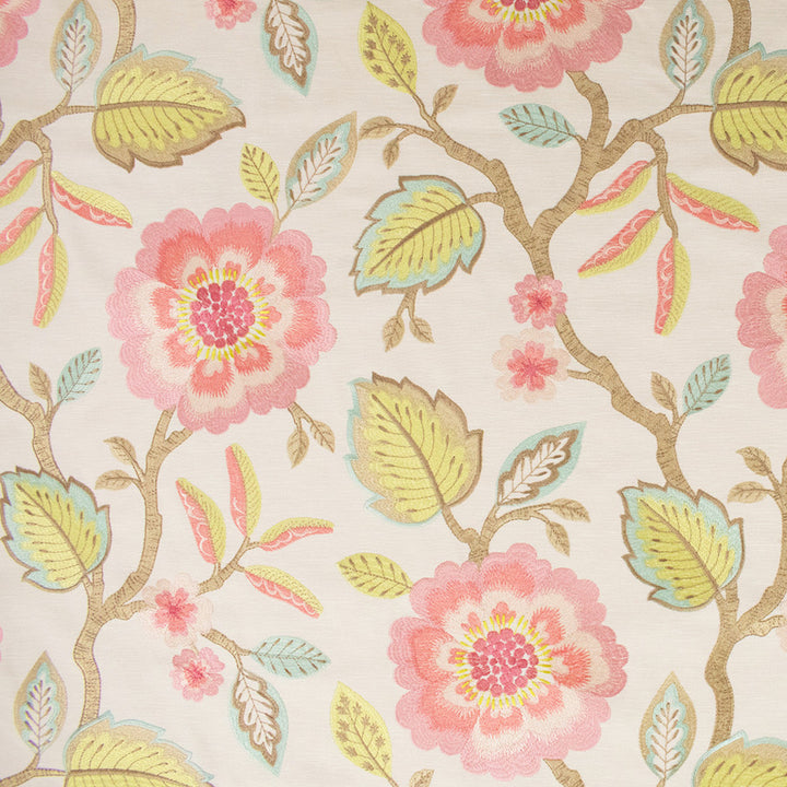 S6344 Bella Pink by Greenhouse Designer Fabric 76% Polyester, 24% Cotton With 100% Viscose Embroidery India 9,000 </p><p>Repeat: 17" H, 18.25" V 51" - Swanky Fabrics -