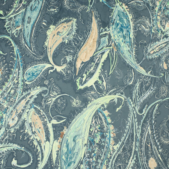 S6763 Aquamarine by Greenhouse Designer Fabric 100% Polyester China 60,000 </p><p>Repeat: 27.16" H, 33.51" V 55" - Swanky Fabrics -