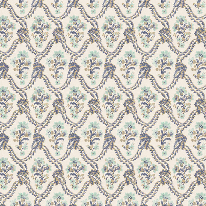 S6845 Royal Blue by Greenhouse Designer Fabric 90% Cotton, 10% Linen Spain 20,000 </p><p>Repeat: 13.58" H, 27.08" V 55" - Swanky Fabrics -