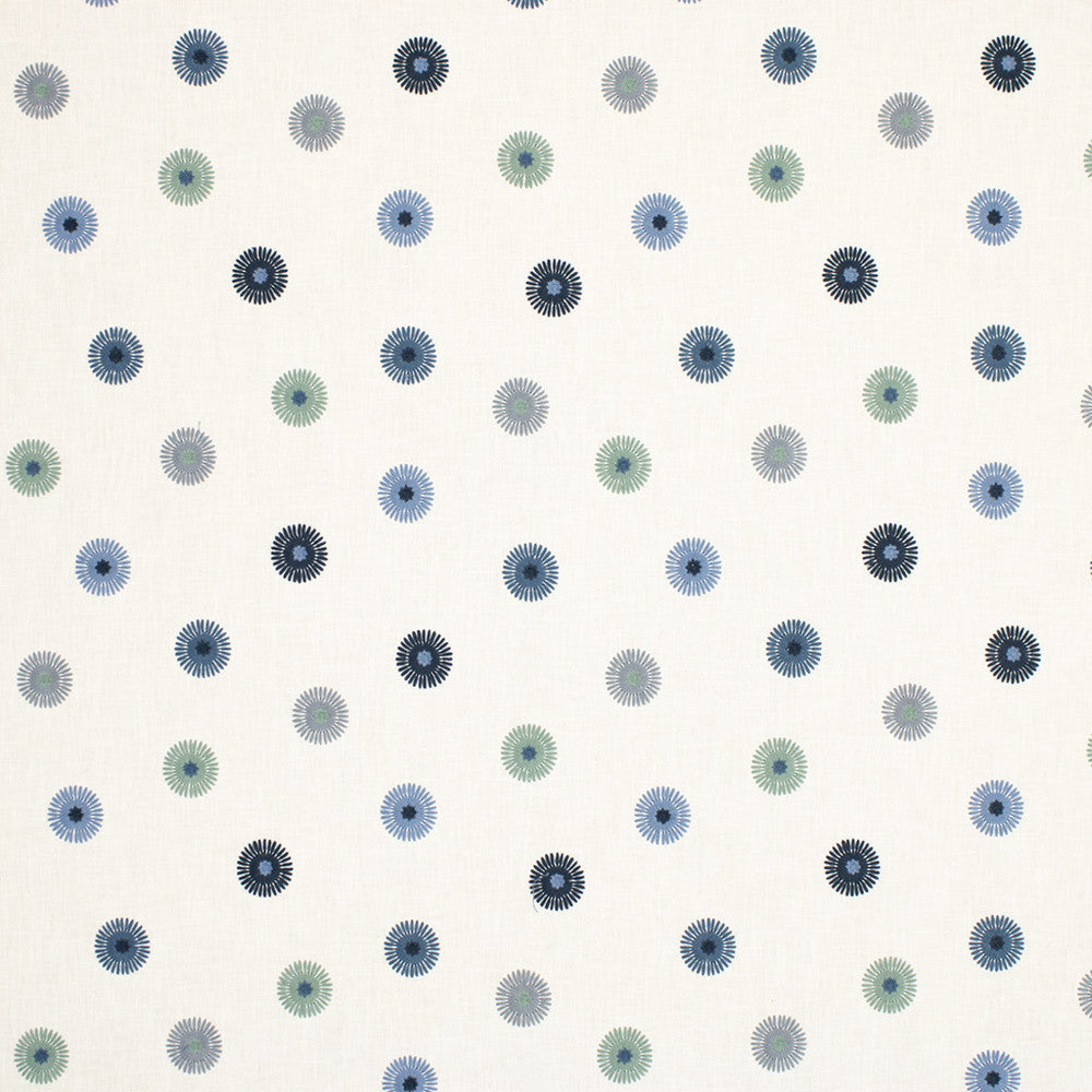 S6850 Ocean by Greenhouse Designer Fabric 52% Polyester, 48% Cotton With 100% Viscose Embroidery India DRAPERY </p><p>Repeat: 12.79" H, 12.79" V 54" - Swanky Fabrics -
