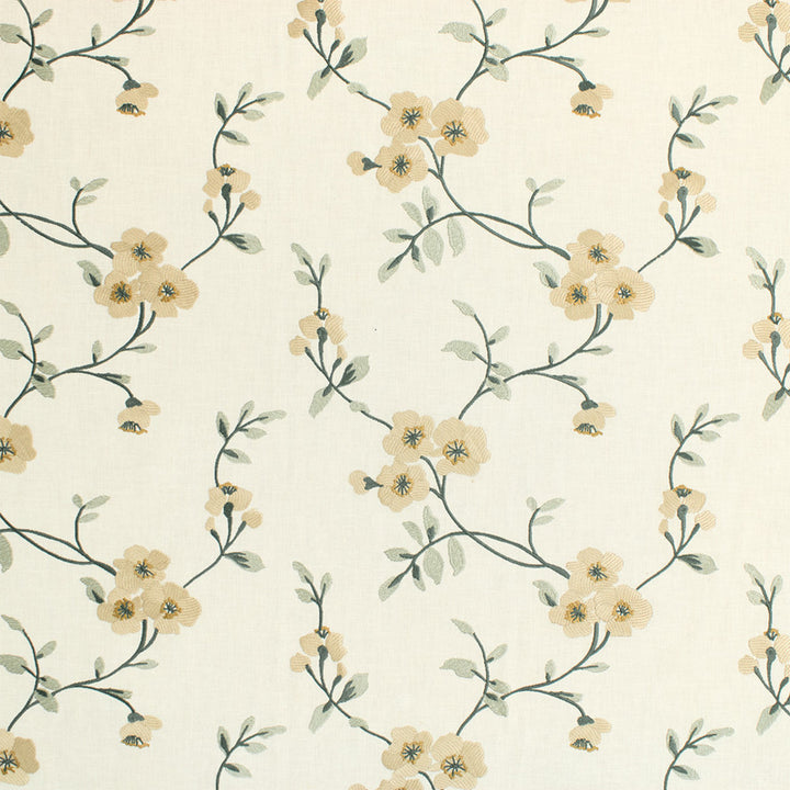 S6884 Aquatint by Greenhouse Designer Fabric 68% Polyester, 21% Linen, 11% Cotton With 100% Viscose Embroidery India DRAPERY </p><p>Repeat: 13.1" H, 9.25" V 53" - Swanky Fabrics -