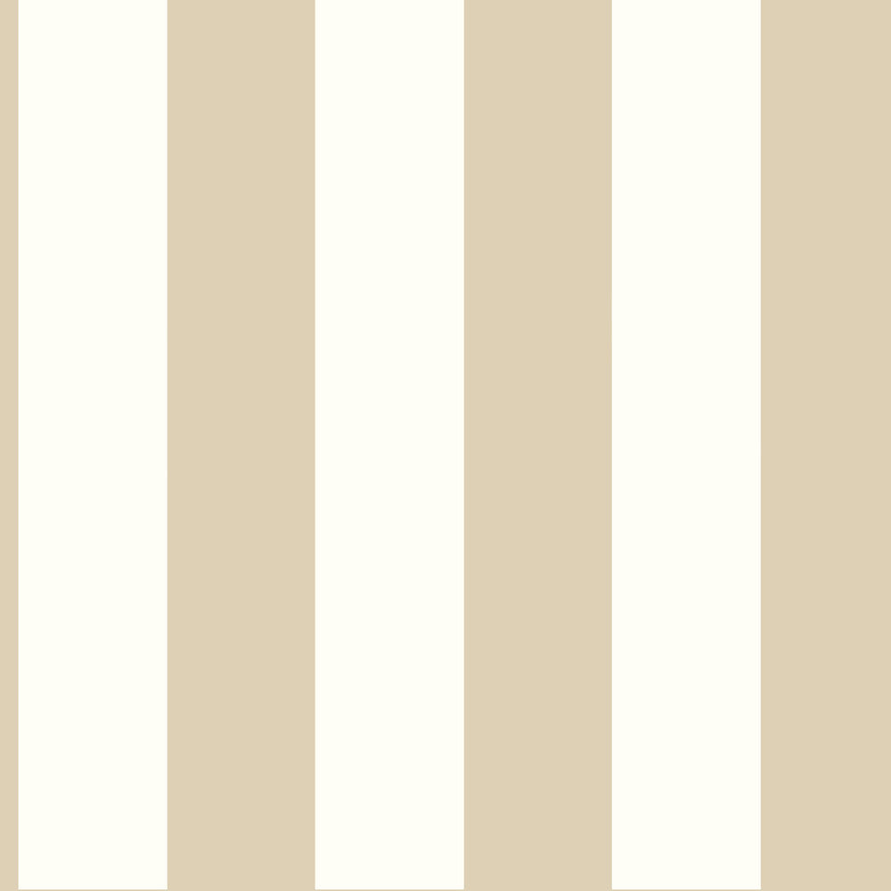 3-in Stripe Tan Metallic Wallpaper by York Wallcoverings Designer Shimmering Finishes Covers about 56.4 square feet 20.5-in by 33-ft long roll Prepasted 0 - Swanky Fabrics -
