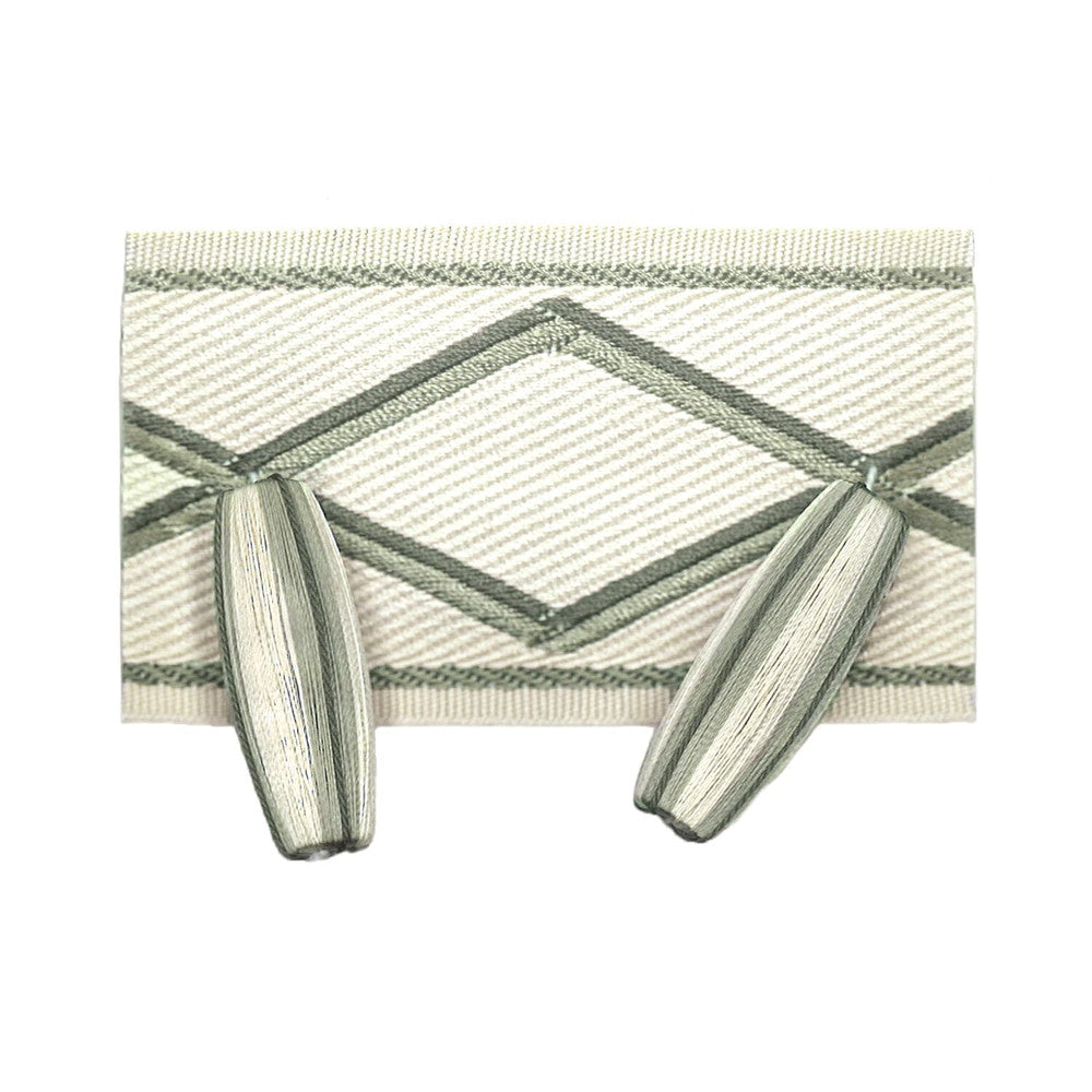 Sabadilla 4 Grey by Stout Trim Stout Trim Sabadilla 4 GreyTrim METROPOLITAN TRIM 71%SVI 29%POL CHINA </p><p>Repeat: H: 2.750, V: 0.000 3.25 in - Fabric Carolina -