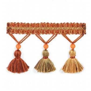 Saffron 10 Ginger by Stout Designer Trim INSPIRATIONS TRIM 93%SVI 7%POL CHINA Horizontal: 0.000 and Vertical: 0.000 3 in - Swanky Fabrics -