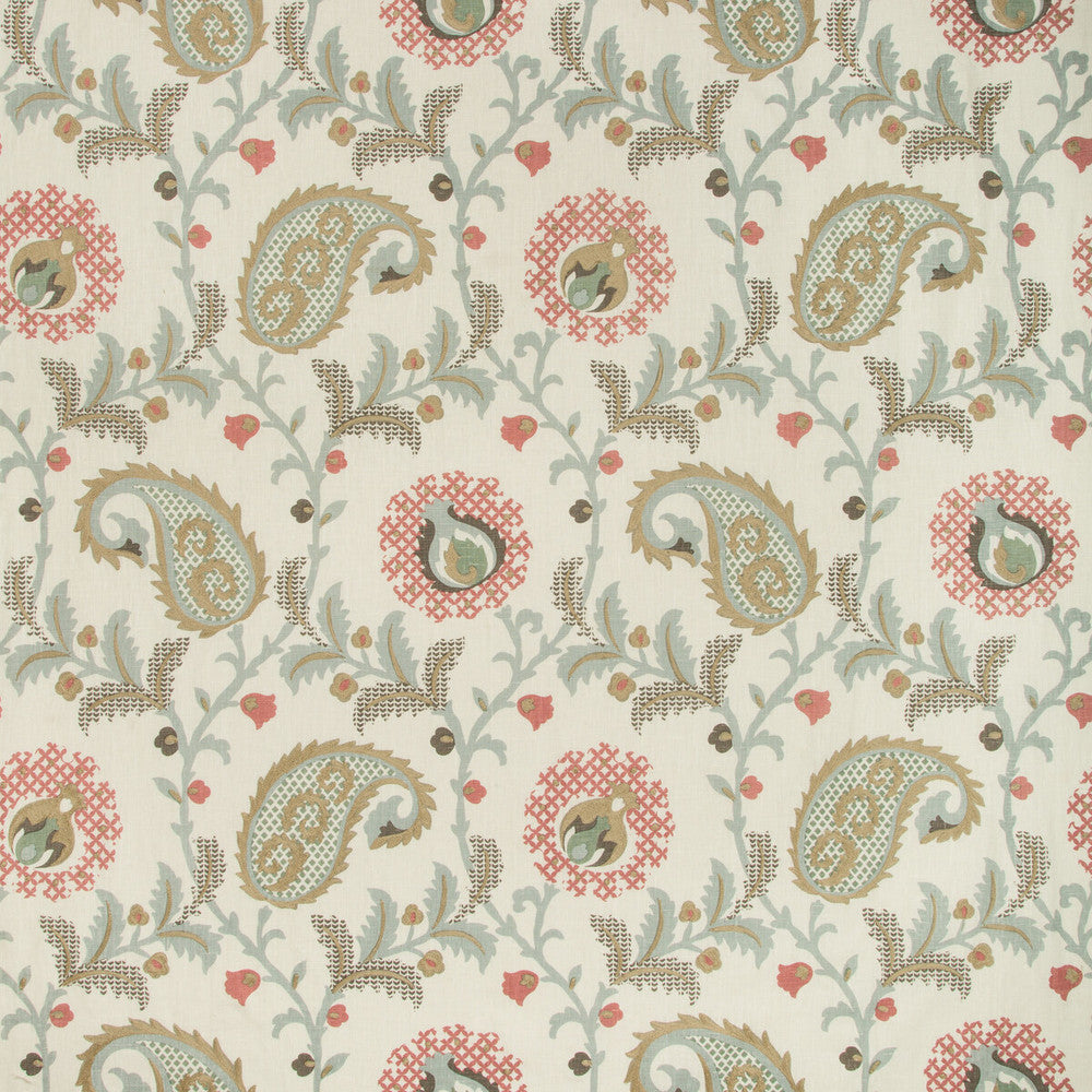 Saudade Paisley Paradiso by Kravet Design Designer Fabric BARCLAY BUTERA SAGAMORE LINEN - 92%;SPUN POLYESTER - 8% India Horizontal: 26.75 and Vertical: 25.5 54 - Swanky Fabrics -